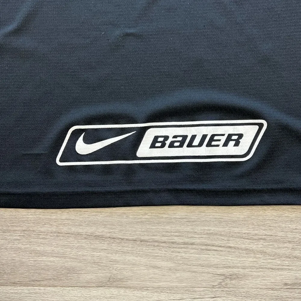 Vintage Nike Jersey Mens Large Black Bauer Hockey 90s Boxy Fit